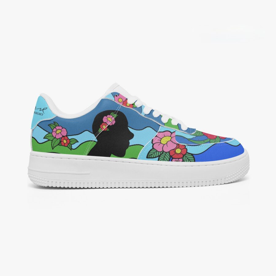 Blooming Mindset full-color custom sneakers — outside view