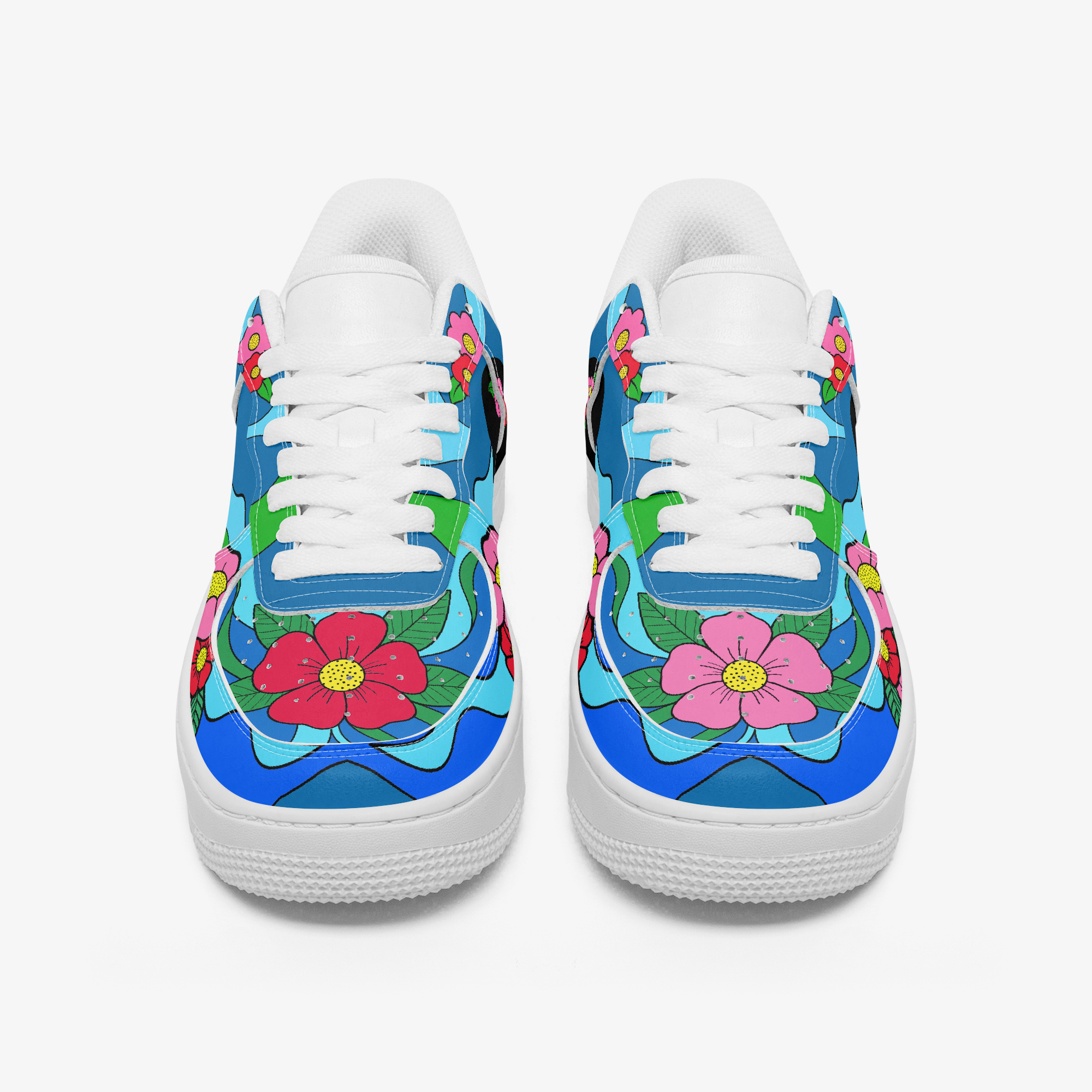Blooming Mindset full-color custom sneakers — front view