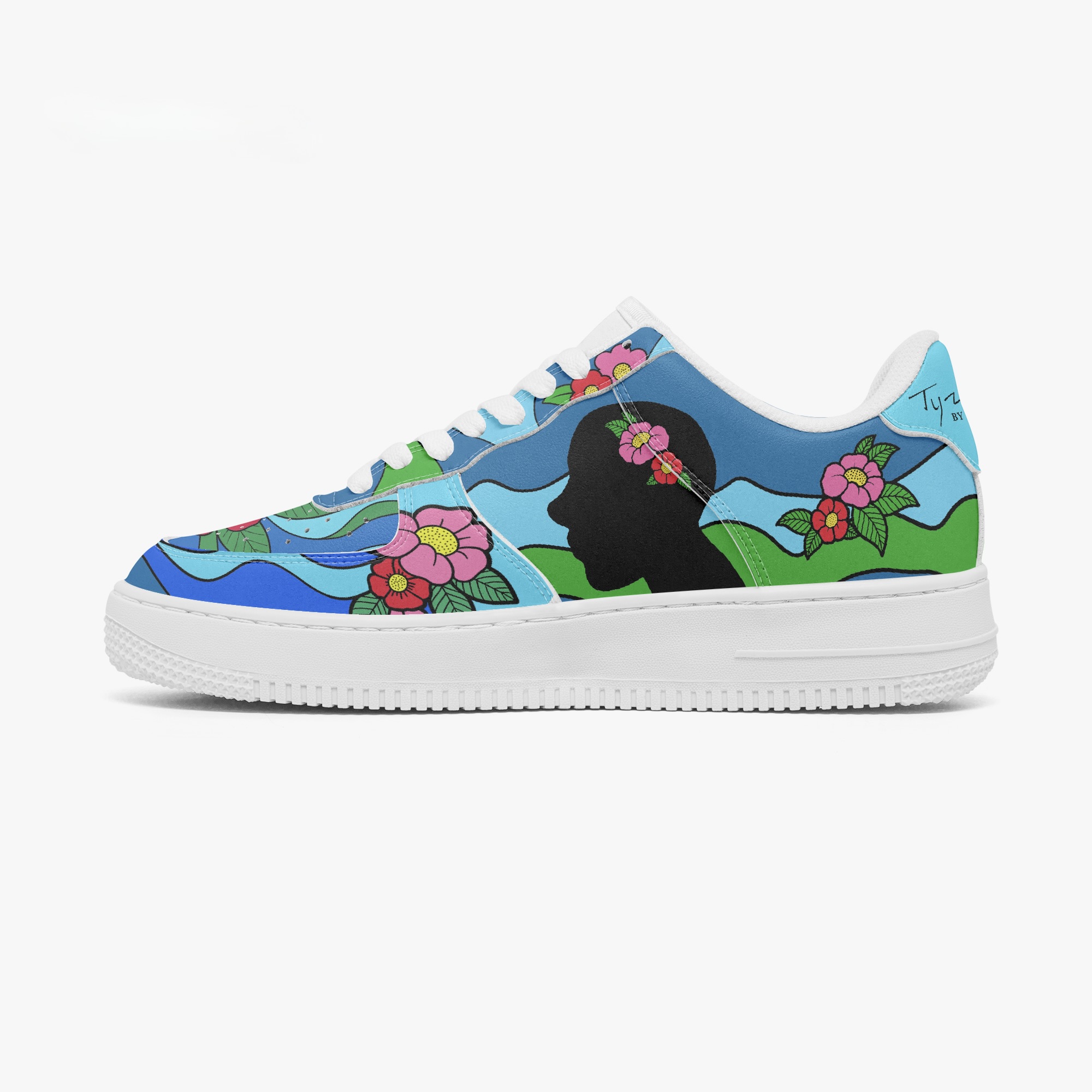 Blooming Mindset full-color custom sneakers — opposite-side view