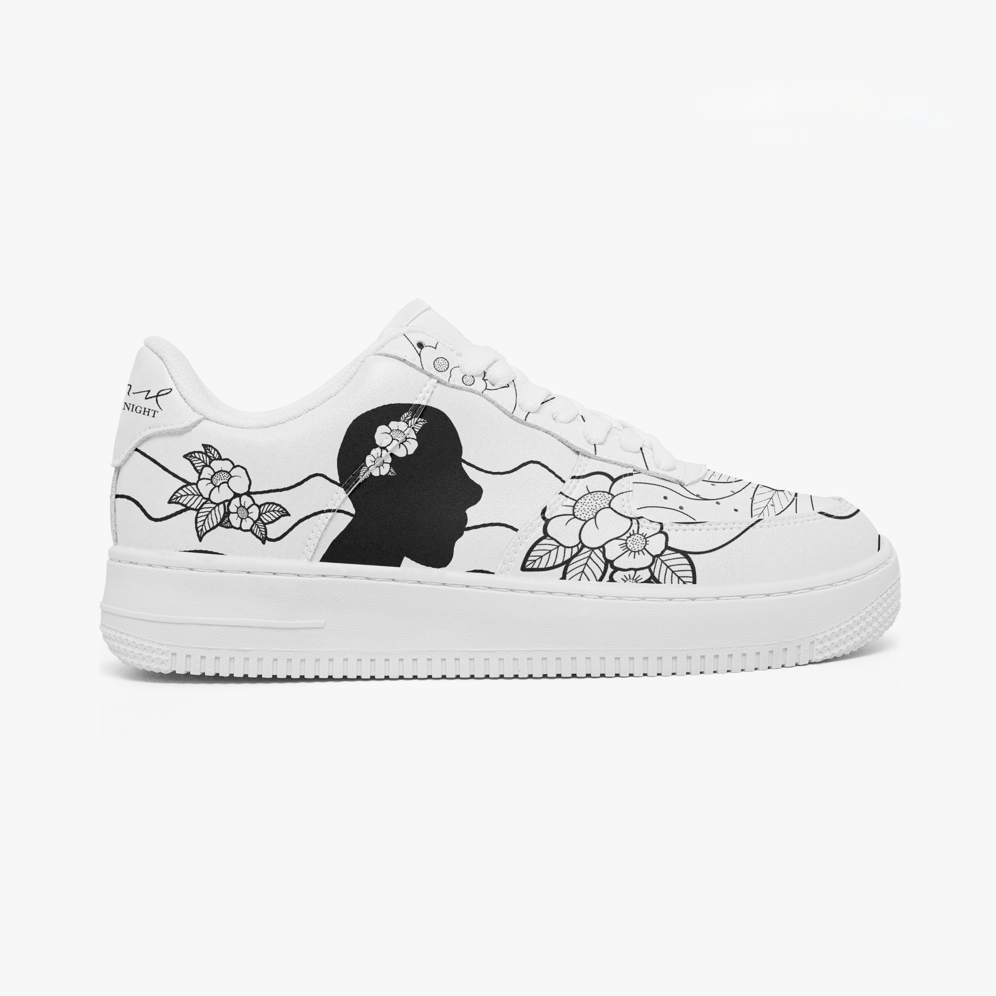 Blooming Mindset interactive outline custom sneakers — outside view