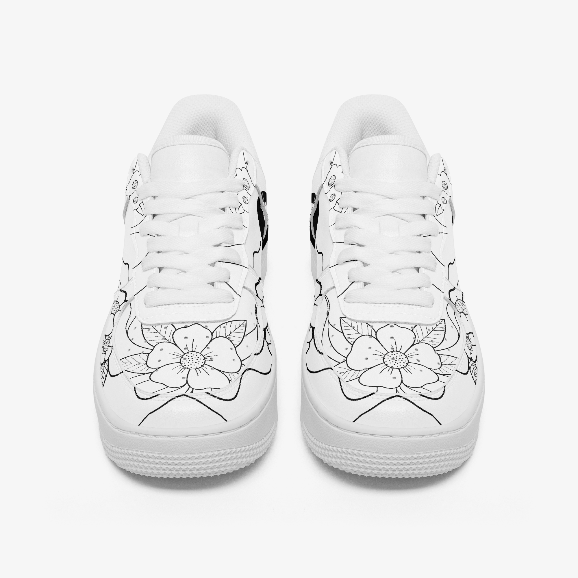 Blooming Mindset interactive outline custom sneakers — front view
