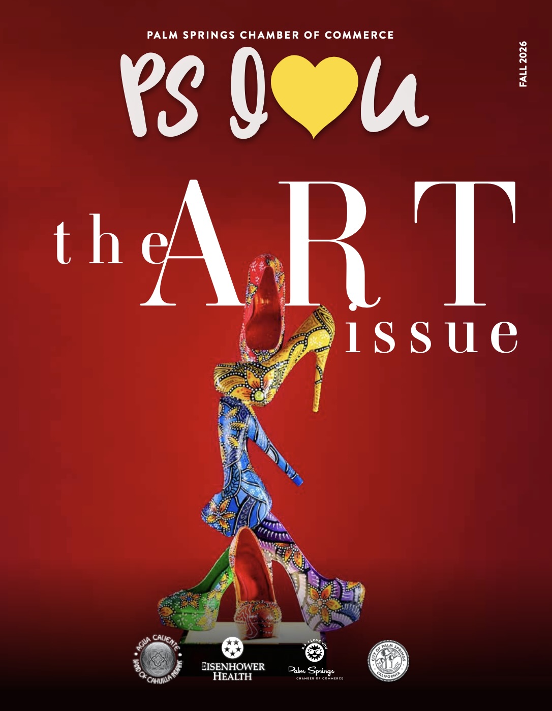PS I LOVE YOU magazine cover, The Art Issue, Fall 2026, Palm Springs Chamber of Commerce
