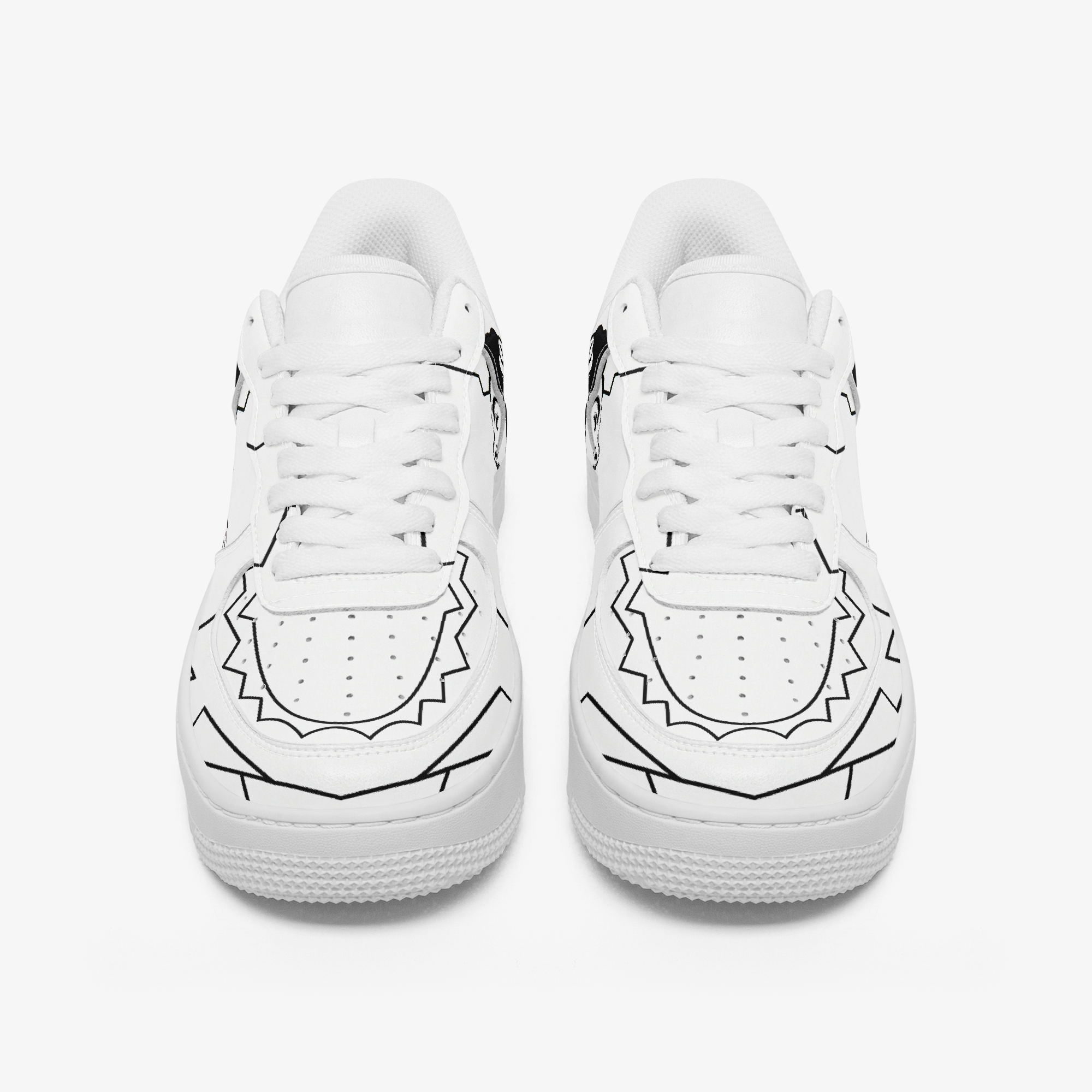 The Voice Within interactive outline custom sneakers — front view